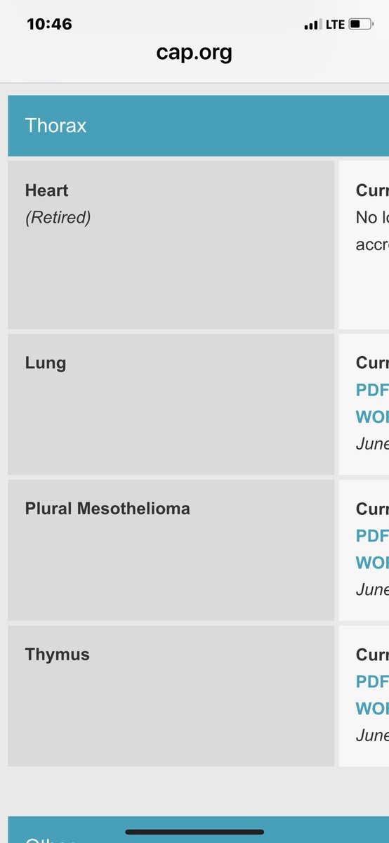 cap cancer protocols