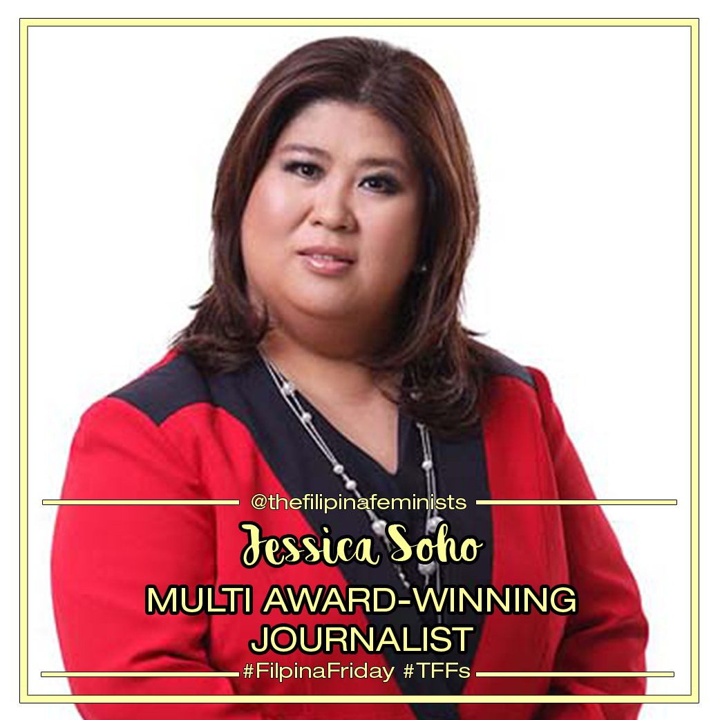 PinayFeminists's tweet photo. #FilipinaFriday features Jessica Soho, multi-award winning journalist and an inspiration in terms of professionalism and excellence.

Here’s to @km_jessica_soho and her heart of journalistic passion! 
.
.
.
.
.
#TFFs #pinaypride #activist #journalism #kapusomojessicasoho https://t.co/oA99gsETM6