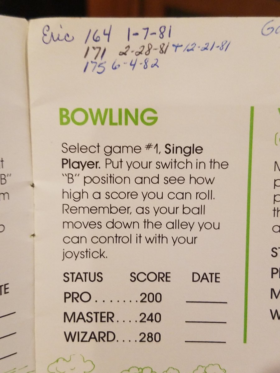 MightyQDawg's tweet image. Hey, I #BeatMyScore from 1982!  Can you?  #Atari #Bowling game 1.