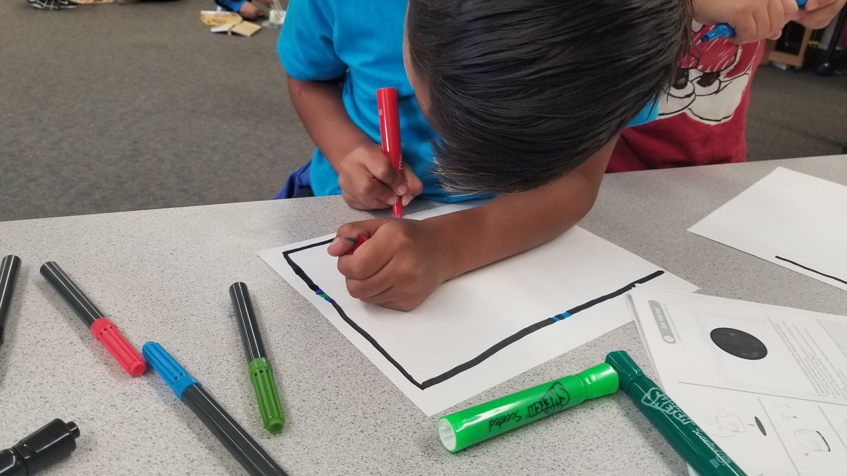KemptonESS's tweet image. 1st graders starting to learn coding by drawing color codes for our awesome new @Ozobot EVO! Super exciting and engaging, all the kids wanted to stay inside all day and keep working with our new friend robot. #kemptoness #ESSRocks