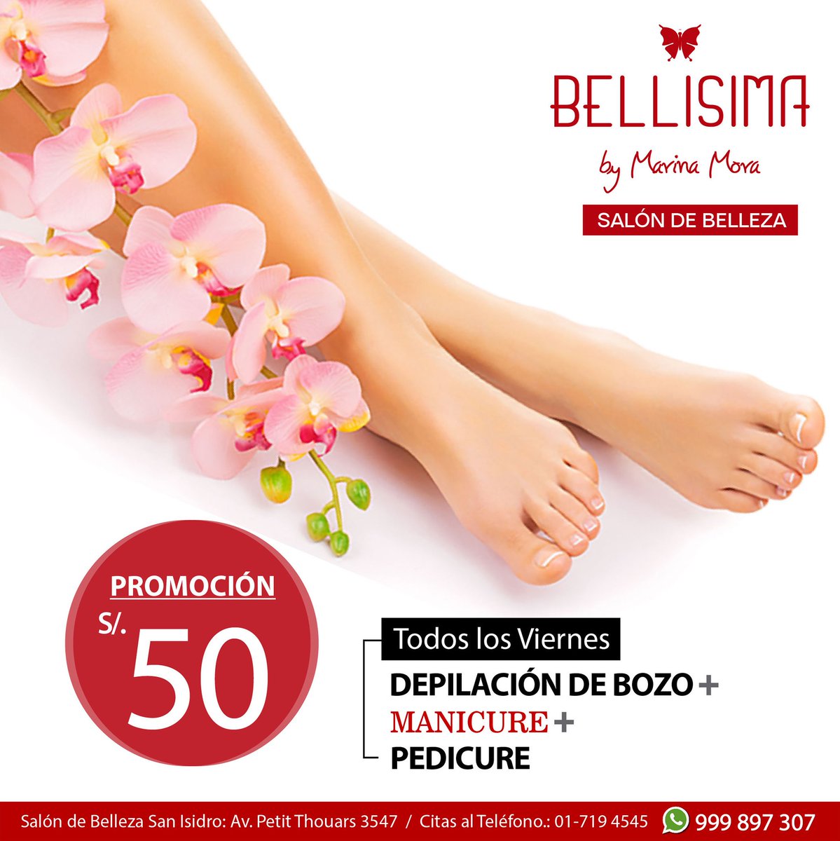 BellisimaOF's tweet photo. Bellisimas!!! Todos los viernes estamos de promoción, Depilación de Bozo + Manicure + Pedicure a solo S/ 50.00 😊️💅
Pueden visitarnos en nuestro salón de belleza de San Isidro: Av. Petit Thouars 3547, citas al 719-4545. Las esperamos.😉
#bellisima #salondebelleza https://t.co/mVfwEijI1M
