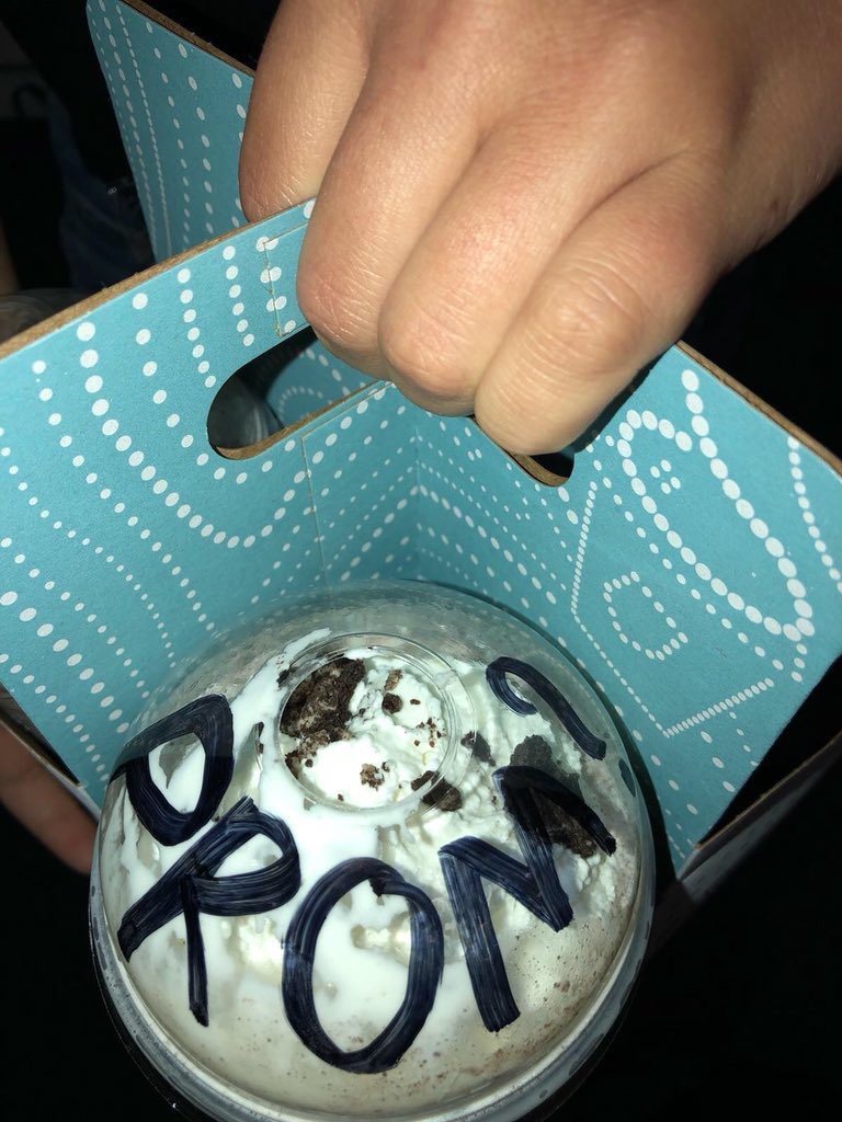 FHSPROM2018's tweet photo. a PROMposal two days before prom? better latte than never, right @BenMalmanger?? https://t.co/MmEYtNwU8j
