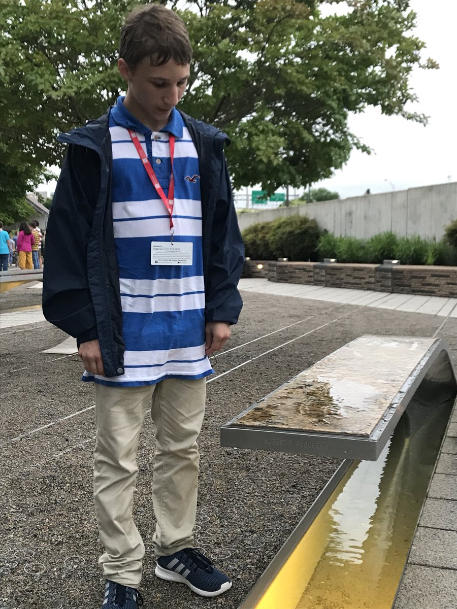 SpringerOGWA's tweet photo. The last stop of the day was to reflect on and pay our respects to the victims of an event that none of us adults will forget and to give a tangible connection to the students; the 9/11 memorial at the Pentagon. #ogwa2018 https://t.co/KSuUg57Ed6