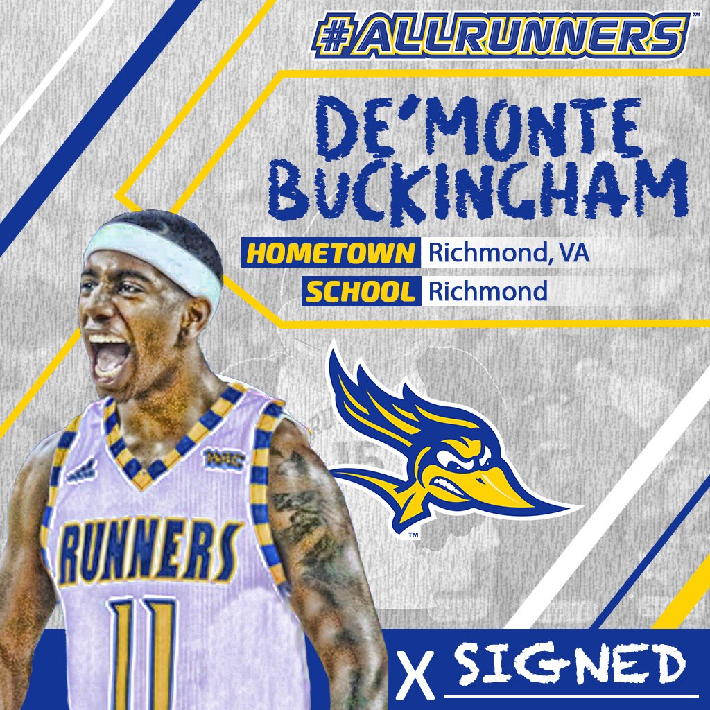CSUBAthletics's tweet photo. #CSUBmbb: We'd like to extend a warm welcome to De'Monte Buckingham, a future Roadrunner who committed to transfer to @CSUB_MBB today! #allrunners #WAChoops #StrongerTogether https://t.co/2pU0klndgU