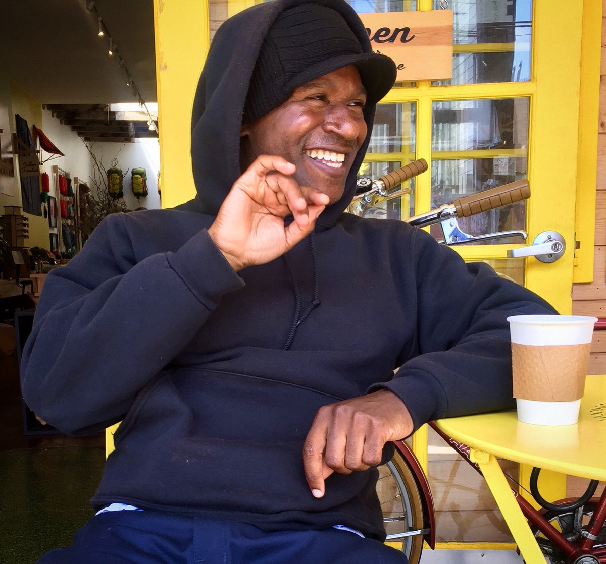 HeyCookieSF's tweet photo. Sharing stories with Scott &amp; @sightglass coffee. It’s a beautiful day in the neighborhood. It’s a beautiful day for old neighbors! #oldcollegebuddies #oldhousemates #alwaysfamily https://t.co/M0Q3gtCVag