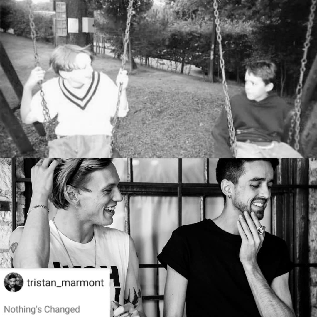 CounterfeitArg's tweet photo. @tristanmarmont compartió esta foto del antes y después de el y Jamie 💕 https://t.co/LfND07uowz