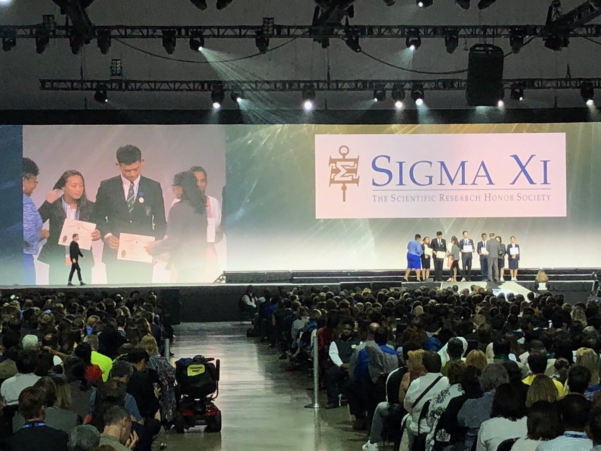 yshimojyo's tweet photo. The Sigma Xi, Scientific Research Honor Society awarded Krystal Horton and Tanner Packham an Award tonight!
@Society4Science #IntelISEF @RCOE https://t.co/Ba8qXTODbj
