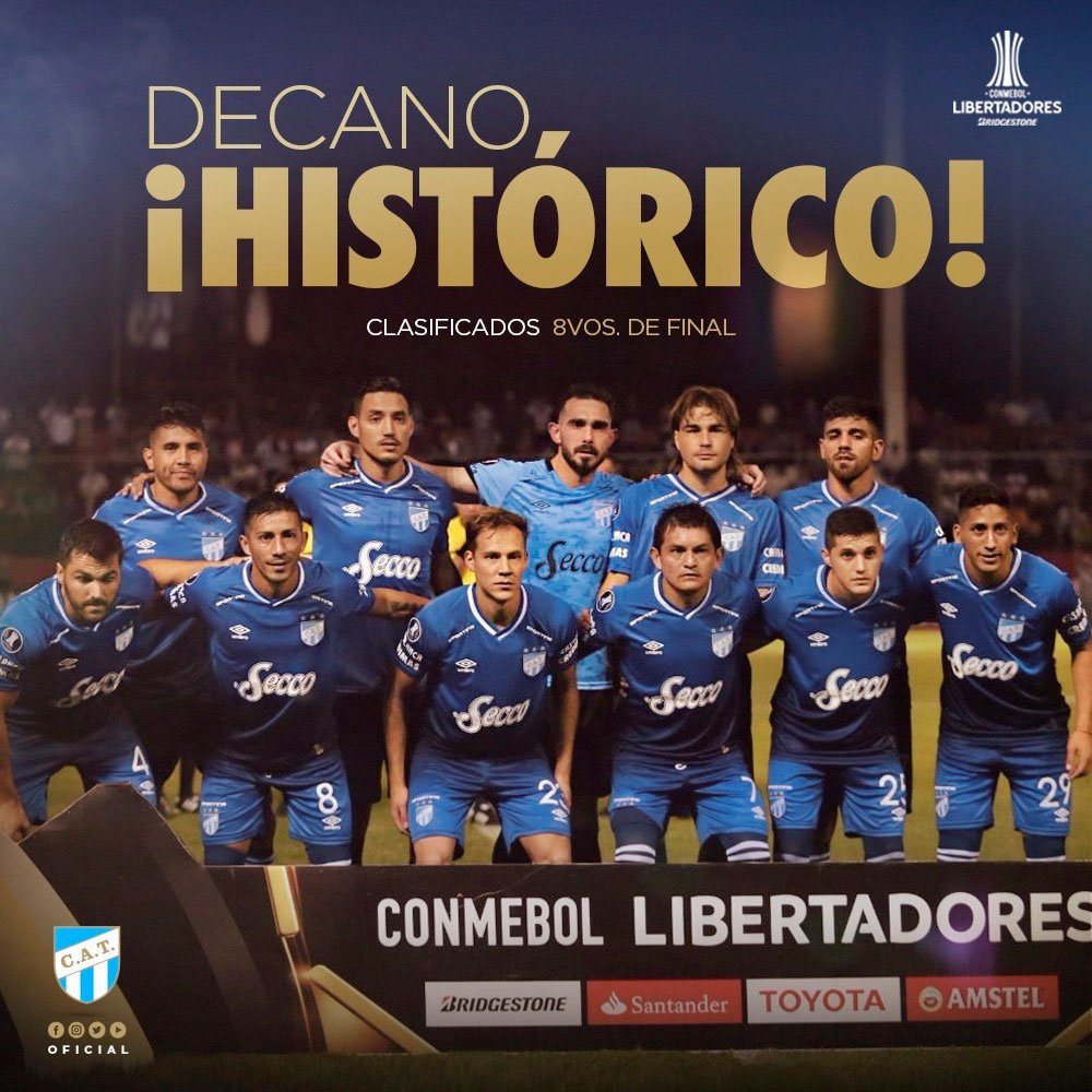 ATOficial's tweet photo. ¡Graaacias, a los jugadores, los hueevos que ponen! 

¡Estamos en los octavos de final de la Libertadores, y entre los 16 mejores equipos de América!

¡Desde 1902, Somos Tucumán! ¡Seguimos escribiendo la historia del norte de país! 

#TucumanDeAmerica #Tucumán #América #YoLoViví https://t.co/USglj6DtwS