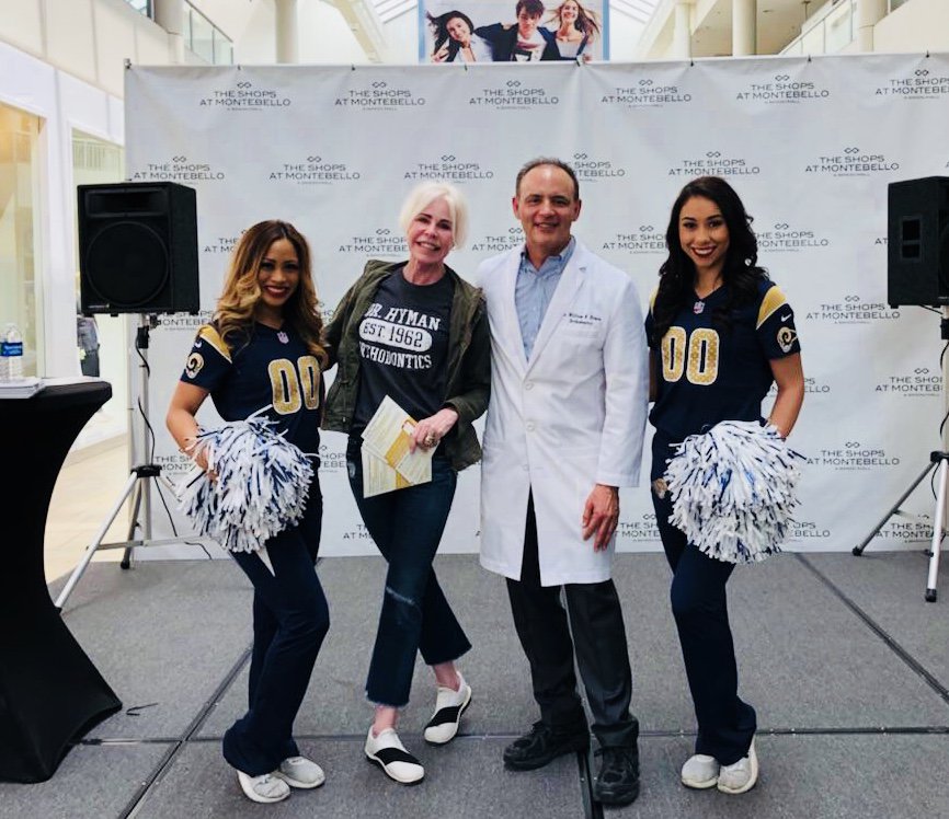 HymanOrthodont's tweet photo. The Rams cheerleaders love Hyman Orthodontics! A little throwback Thursday post from our event at the Montebello Town Center. https://t.co/mzIN9oUJkG