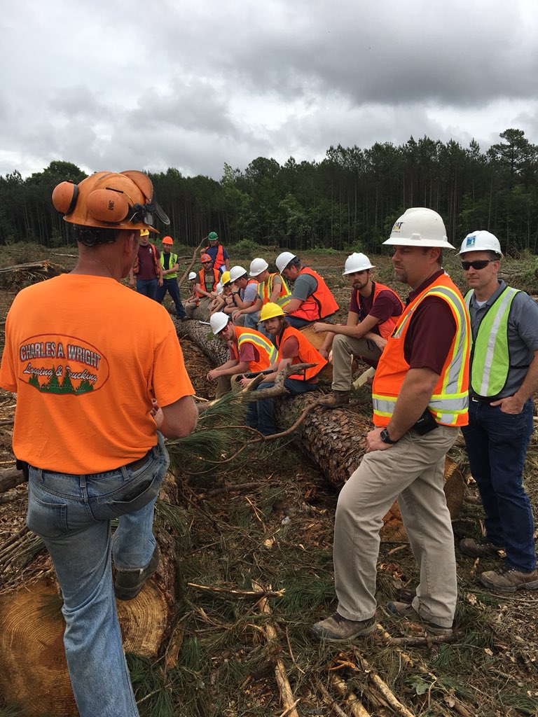 SZSchons's tweet photo. Today, in our Forest Field Studies course, we visited Meherrin River Forest Products, Charles A. Wright logging, GFR Forestry &amp; Garland Gray Forestry Center to wrap up with great barbecue offered by the local SAF chapter &amp; inspirational talk by Harrell Tuner @VTFREC #VirginiaTech https://t.co/ZQXpBj3kuN