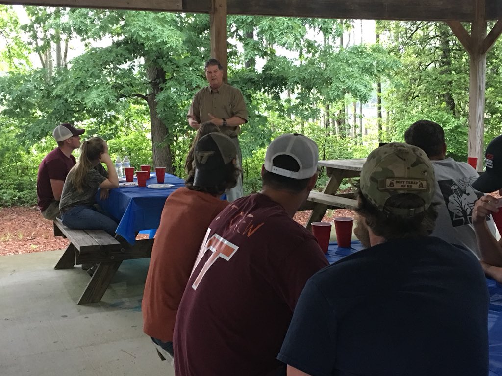 SZSchons's tweet photo. Today, in our Forest Field Studies course, we visited Meherrin River Forest Products, Charles A. Wright logging, GFR Forestry &amp; Garland Gray Forestry Center to wrap up with great barbecue offered by the local SAF chapter &amp; inspirational talk by Harrell Tuner @VTFREC #VirginiaTech https://t.co/ZQXpBj3kuN