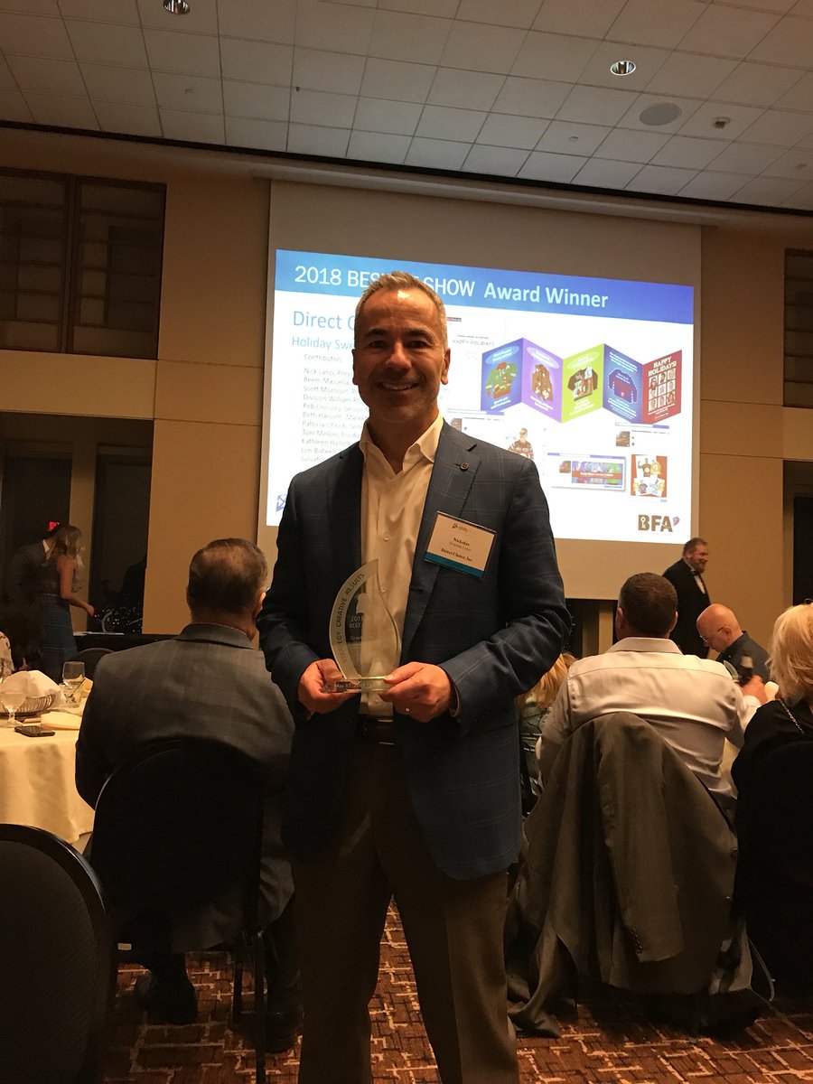 DirectChoiceInc's tweet photo. Direct Choice takes home the Benny for Best in Show!!!! #PDMABennys2018 #DCIproud https://t.co/ZxNc1JdLW0