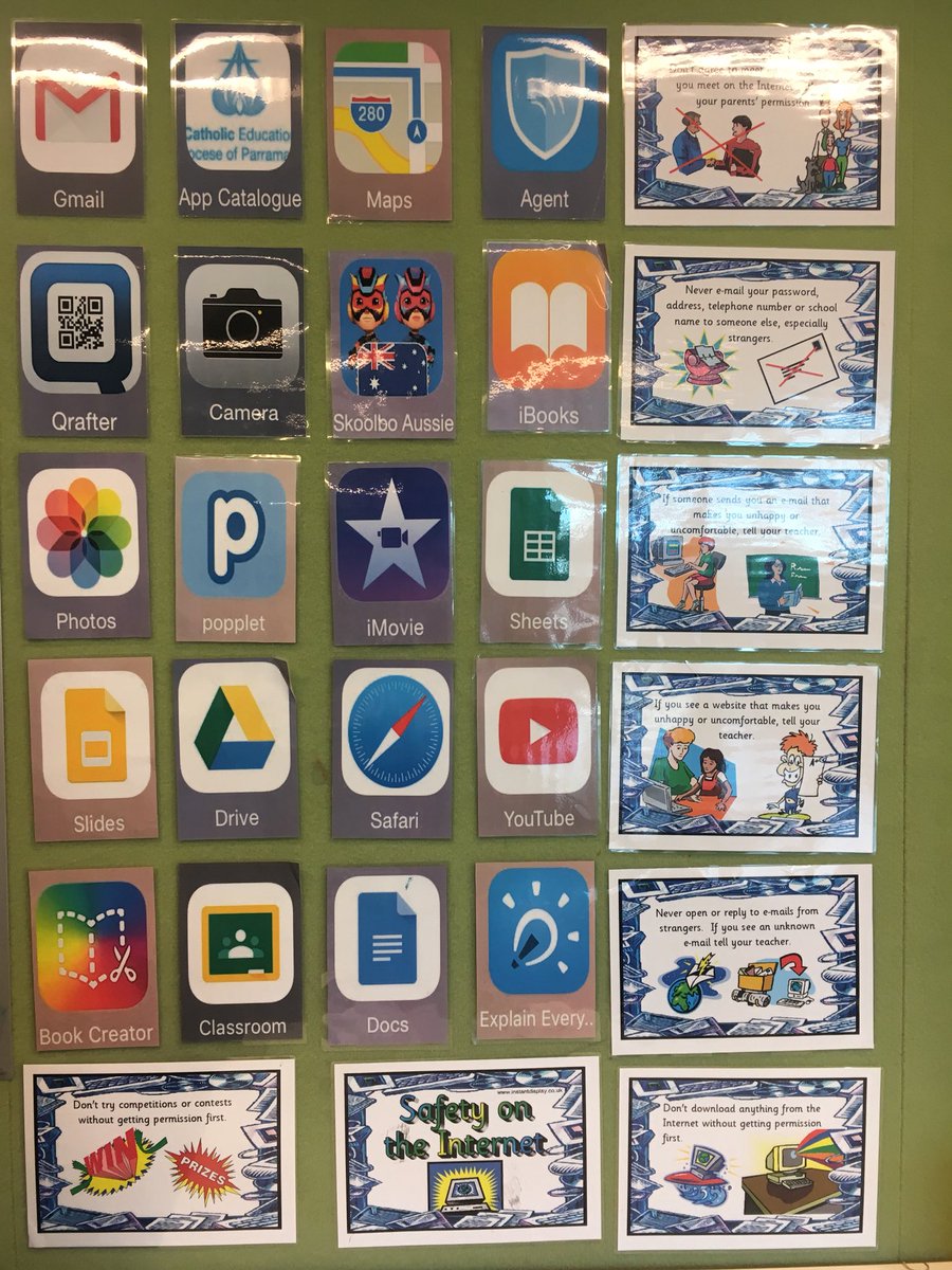 Year 6 showcasing the safe and appropriate apps they are allowed to go on and the different safe measures they should taken when being on the internet. #acuedu_P