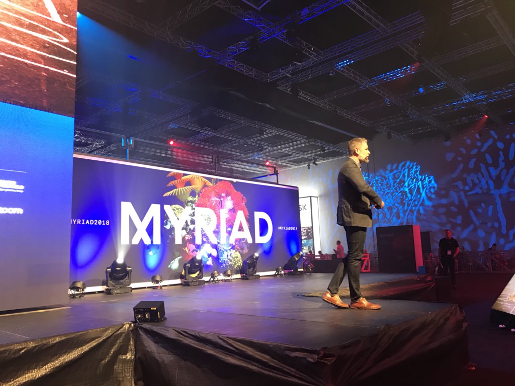 #Myriad2018 Justin Lokitz  <a href="/BusModIncUSA/">BusinessModelsInc • US</a> we used to create worlds as kids. Adults create strategy in straight lines. It doesn’t work !  People need to live and believe in the thing we asking them to build