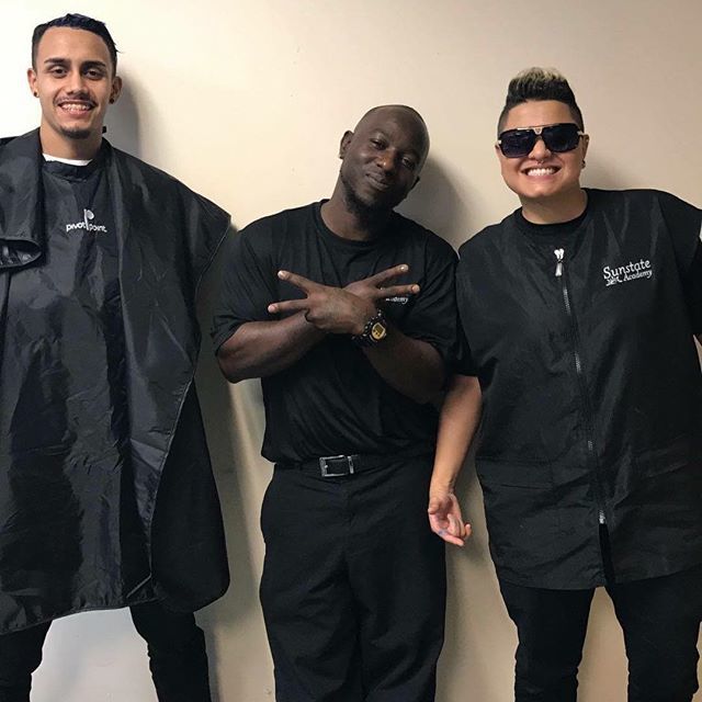 SunstateAcademy's tweet photo. #TBT Check out our Senior Barbers when they were in Intro... Still having fun from start to finish! #SunstateAcademy #Funstate #SSClearwater #Barbering https://t.co/lIbXo9BERb https://t.co/sZYns1ehfM