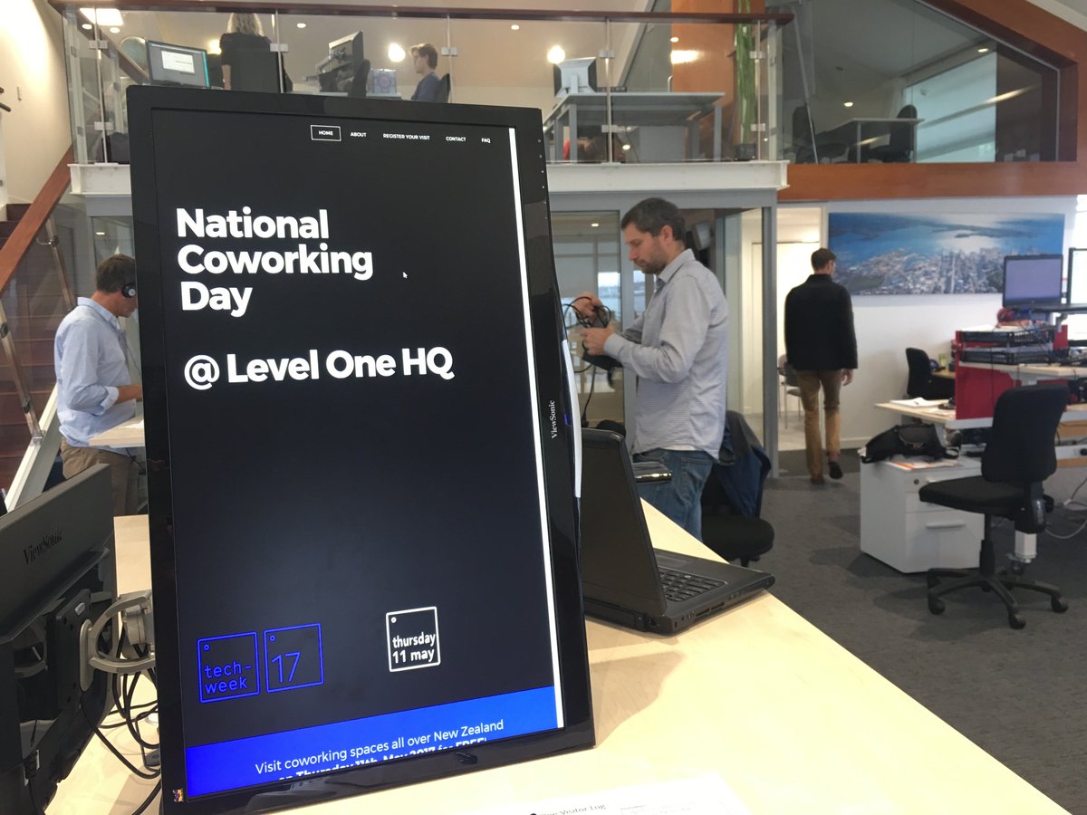 LevelOneHQ's tweet photo. Getting the winter blues working from home? Come and join us @LevelOneHQ next Tuesday, May 22 for @NZCoworkingDay as part of @TechweekNZ https://t.co/YCM4vWBf2X https://t.co/pz76E3Svig