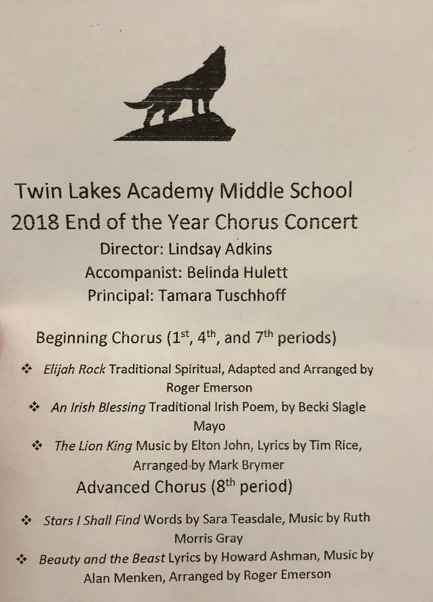 Harvey_WJane's tweet photo. Congratulations TLAM Chorus under the direction of Lindsay Adkins.  Great performance tonight.  @tlamwolves @tammytuschhoff @DuvalSchools https://t.co/TAyslViwY6