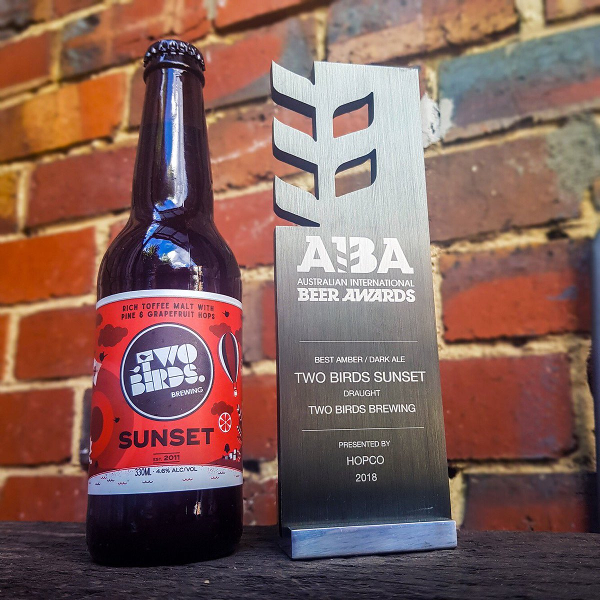 We’re so pleased to announce that Sunset took out the trophy for Best Amber/Dark Ale at last night's <a href="/AIBABeer/">AIBA</a>, while Pale received a Gold!

To win this trophy once again is a testament to the skill and consistency of our brewing team, and we're so proud of them!