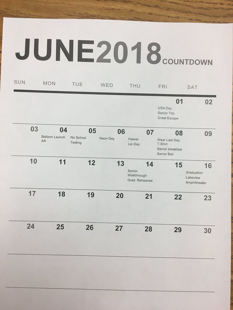Lpoolclass2018's tweet photo. Here is the senior countdown calendar! https://t.co/j5RKRYyjJ5