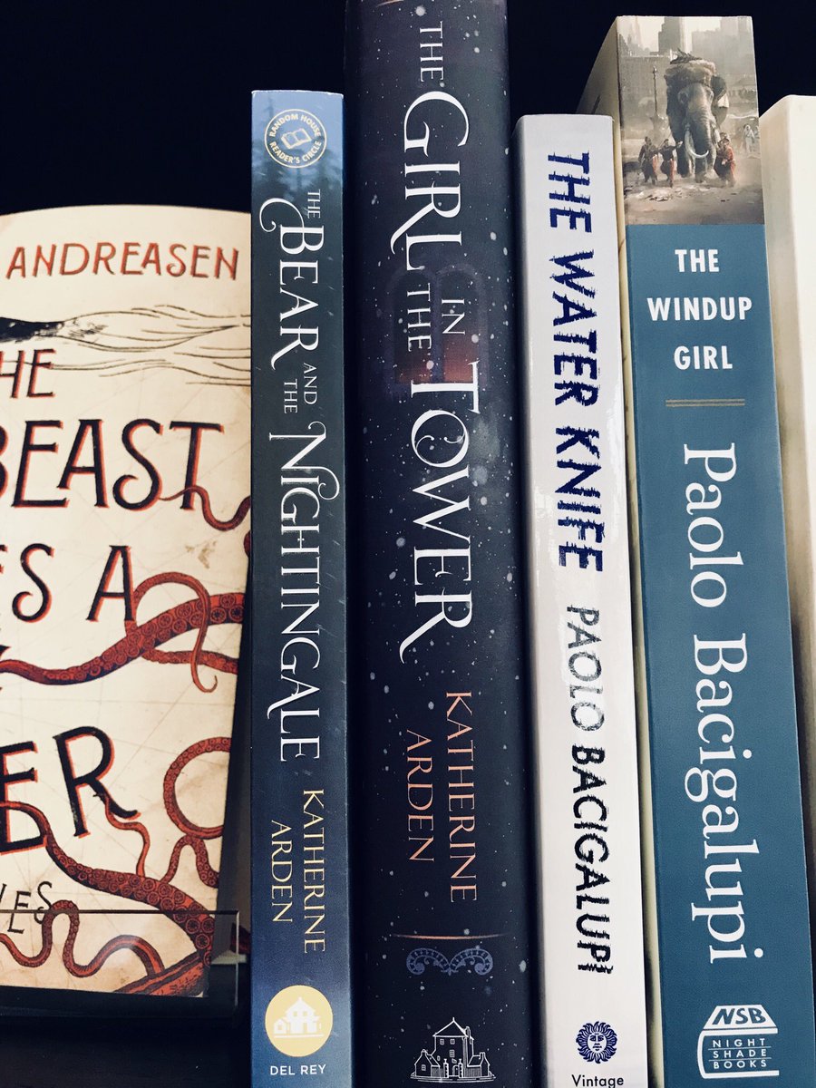 LilMsBookish's tweet photo. I spy two brilliantly written books on this shelf 😉. #WinternightTrilogy https://t.co/01PTpxbrD2