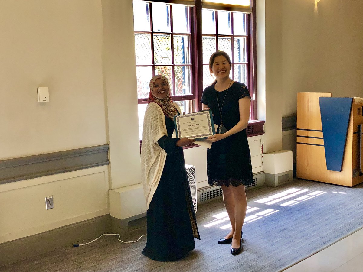 nareshag's tweet photo. Advisor to @SimmonsASIST - the Simmons Student Chapter of @asist_org, Professor @keoh0804 presents the 2018 Outstanding Information Science Student Award to Syeda Saffana Anwar at the May 15th @SimmonsSLIS awards luncheon #slisawards18 https://t.co/PtkqyyRxA2