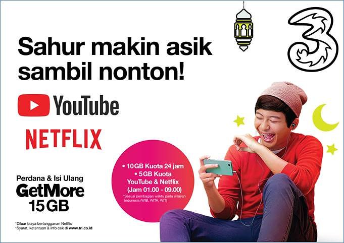 Sahur kamu makin asik sambil nonton film/serial favorit kamu di Youtube dan Netflix! #getmore #youtube #netflix #tri #triindonesia #SayangItuTri