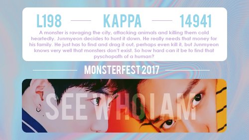 exomonsterfest's tweet photo. See Who I Am | Suho/Chen | E (NC-17) | 14.9k ✨🐢
https://t.co/JAq01dkdgv https://t.co/UK3uM6NH7M