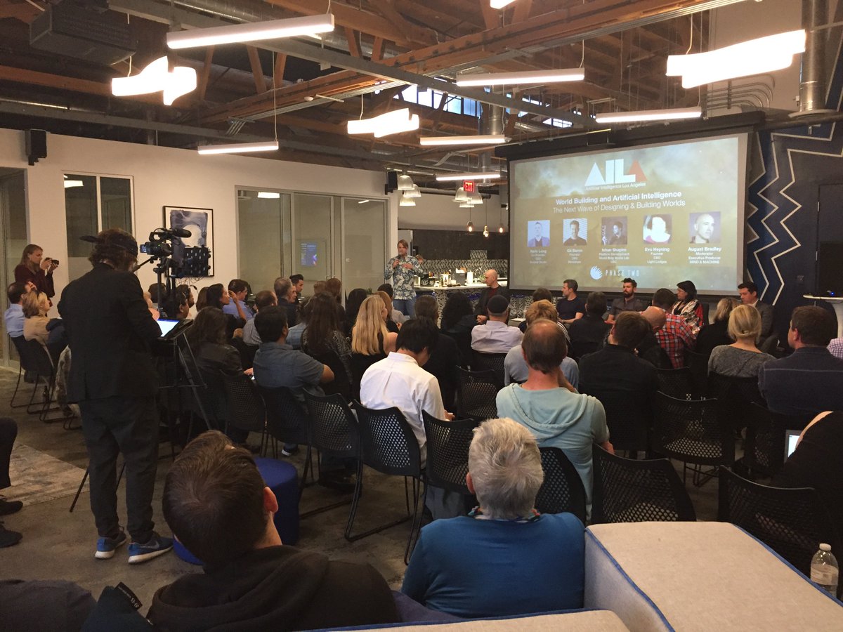 phasetwospace's tweet photo. AILA's 'World Building and Artificial Intelligence' panel and discussion happening now at @phasetwospace
#PhaseTwoSpace @ToddTerrazas #SecondStudio #RotoLab #LightLodges @LightLodges #Futurescouts #Mindshow @mindshow #AI #ArtificalIntelligence #VR #VirtualReality #USC https://t.co/DVIJsRBkB8