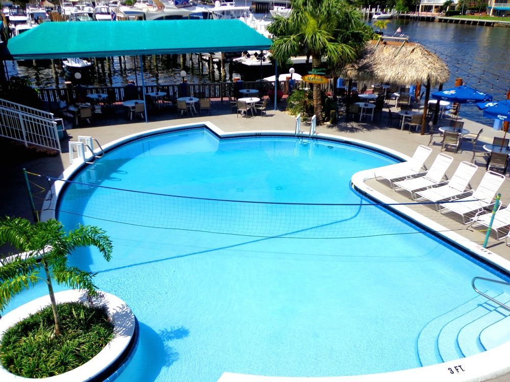 Our pool is on the waterfront, heated, and open to the public. Enough said. #SandsHarbor #PompanoBeach #FloridaResort