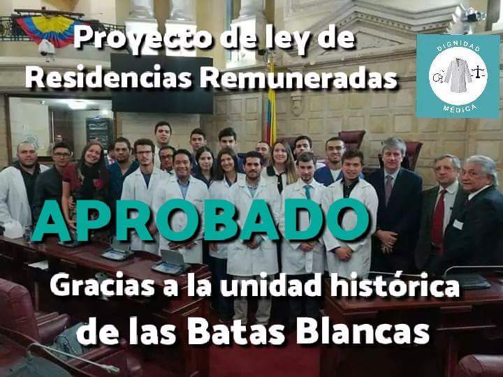 #ATENCIÓN #Histórico el #GremioMédico logra la #APROBACIÓN del proyecto de #ResidenciasRemuneradas en último debate, terminan el #TrabajoGratis y el #PagoPorTrabajar inicia oficialmente la primavera y revolución de las #BatasBlancas: #LeyDeResidentesYA