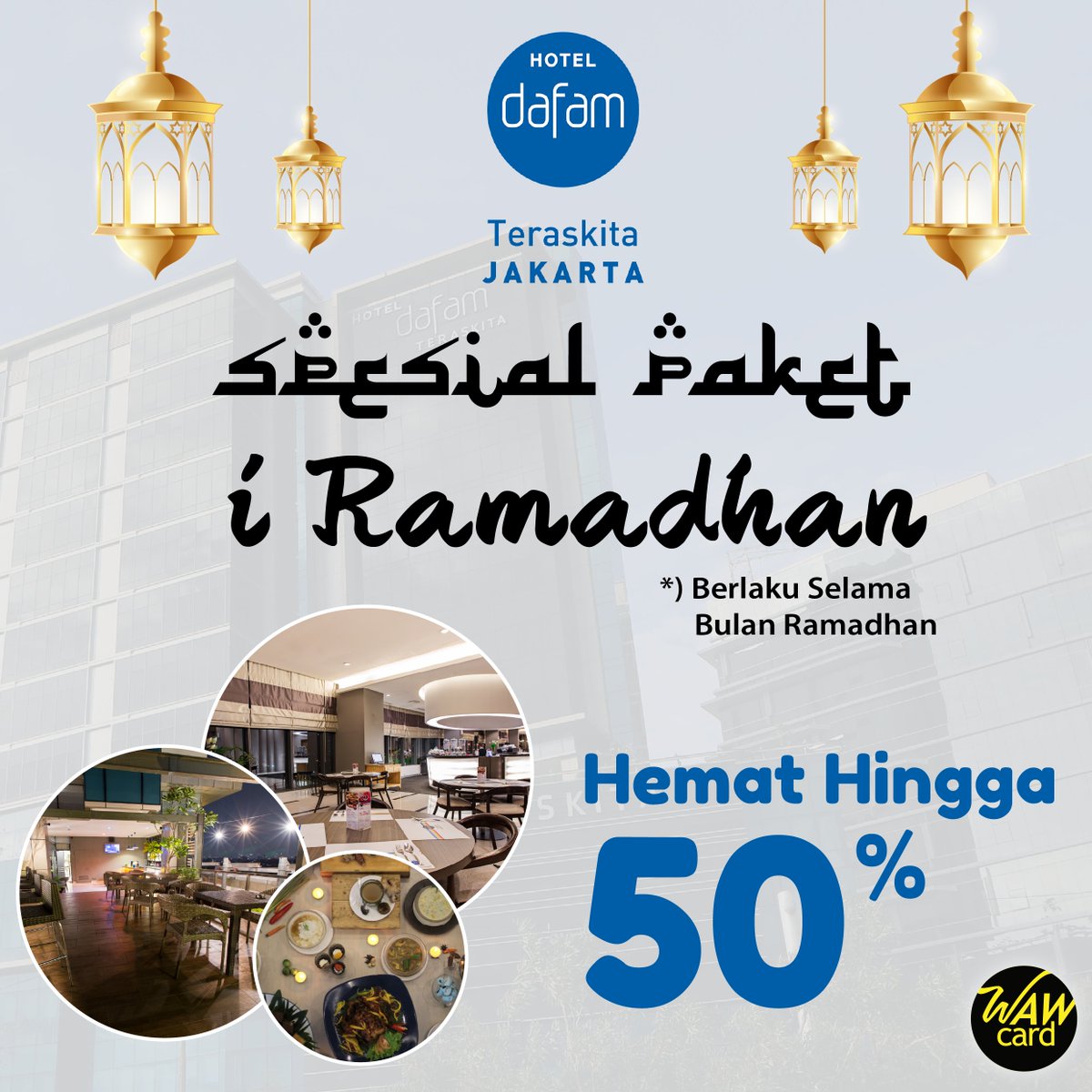 wawcard's tweet photo. Yuk.... habiskan bulan suci ramadan tahun ini dengan berbagai keberkahan dan paket spesial dari Merchants WAWcard...
Spesial Paket "I Ramadan"
Tunggu apalagi, jemput berkahmu sekarang!!!, 
caranya gampang: cukup download WAWcard dan daftar sekarang juga!!!
#WAWRamadan
#WAWberkah https://t.co/BjXH8WXXL0