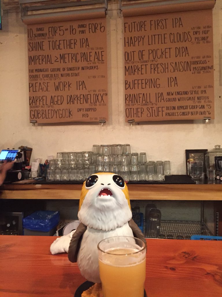 MiCorazonMiAmor's tweet photo. All the Porgs out to visit @Cloudburst_Brew for the collab release with @GreatNotionPDX #adventuresofporg #porgalert #porglife #beerporg #porgnation #porgstagram #porgsinpublicplaces #pnwbeer #porgs #seattlebeer #beercollab #cascadiabeer #Funko #craftbeer #WABL #CountPorg https://t.co/hKU76Lryzi