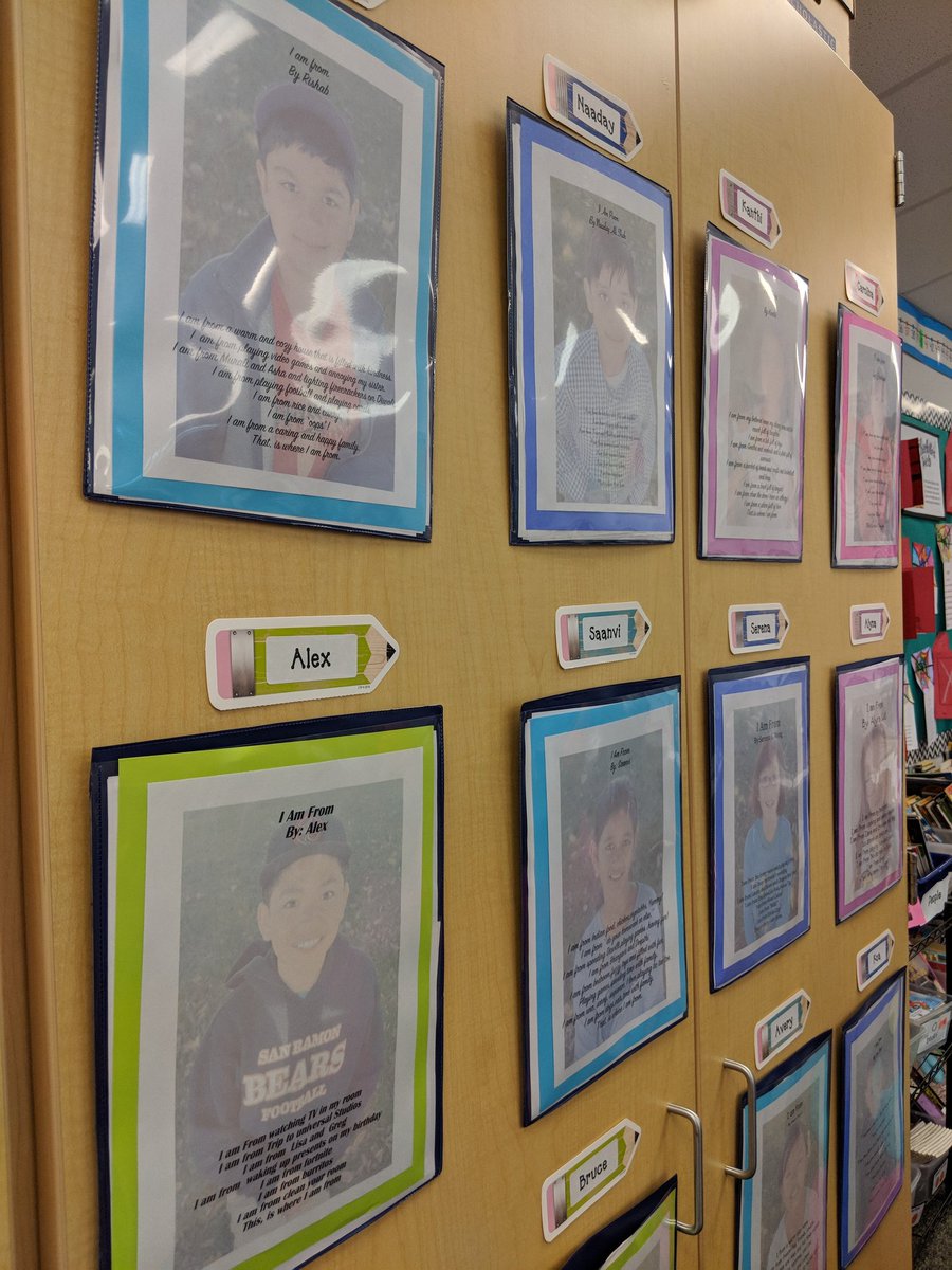 QuailsofC6's tweet photo. I am from poems, haikus for our simple machines, hopes &amp; dreams, and fraction kites! 3rd grade has been amazing! #openhouse https://t.co/tLsdKC11wN