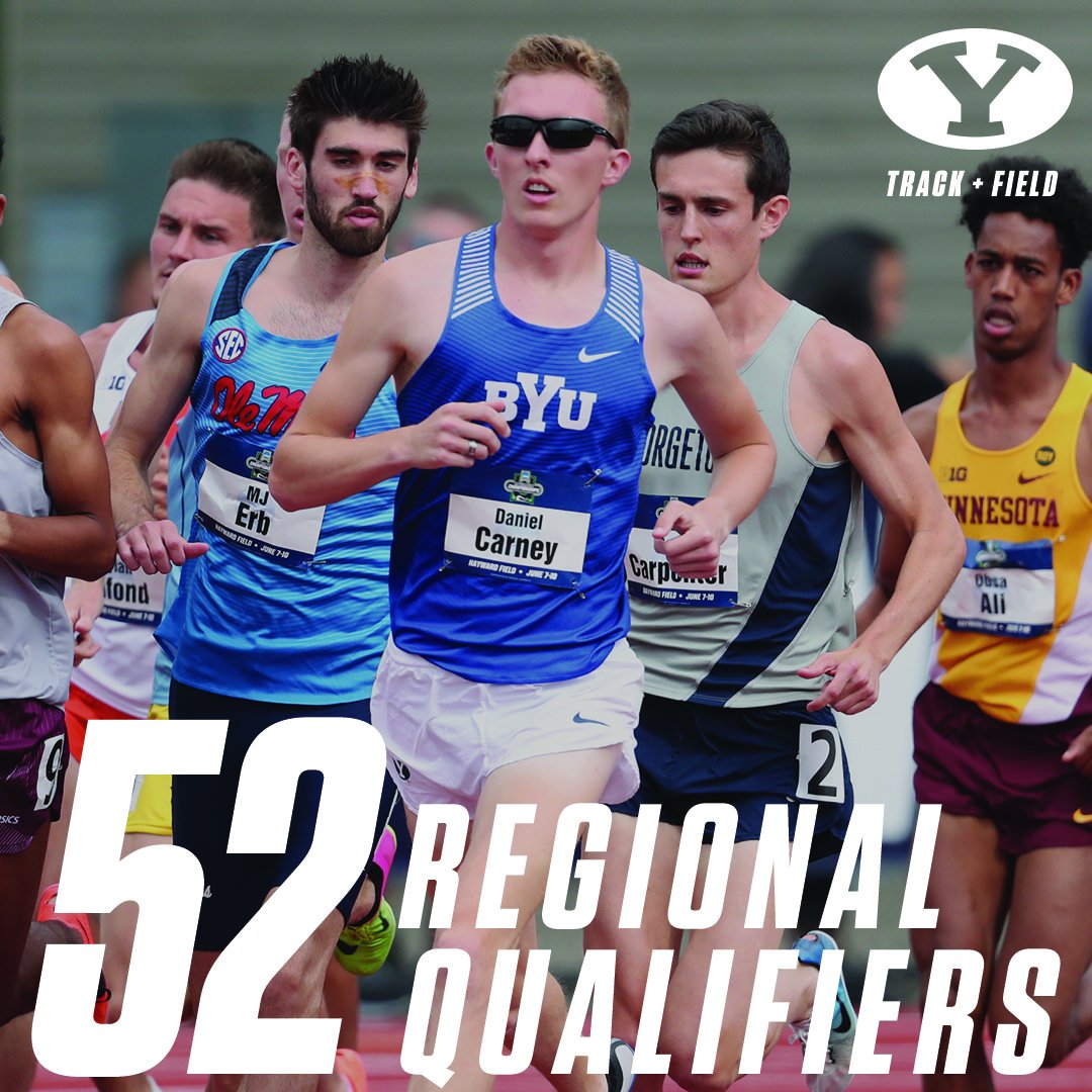 BYUTFXC's tweet photo. Count’em👇 
52 Qualifiers leading to 58 entries - No. 1 in the West🥇  

Qualifiers for NCAA West Prelims 👉 https://t.co/qyfuyZH4tv … #BYUTrack #GoCougs #BYU https://t.co/kOex2wZSNC