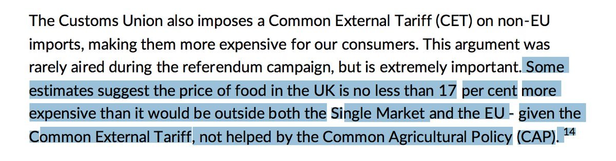 12/36Ok, on page 10 we get the 17% figure.It says "Some estimates..."Hang on, I was sure @jamesprice_tpa said Hannigan & Lyons had calculated this figure? Well there's a reference to endnote 14 at the end of paragraph. Let's see what that says. https://policyexchange.org.uk/wp-content/uploads/2017/01/Policy-Exchange-Clean-Brexit-16th-January-2017.pdf