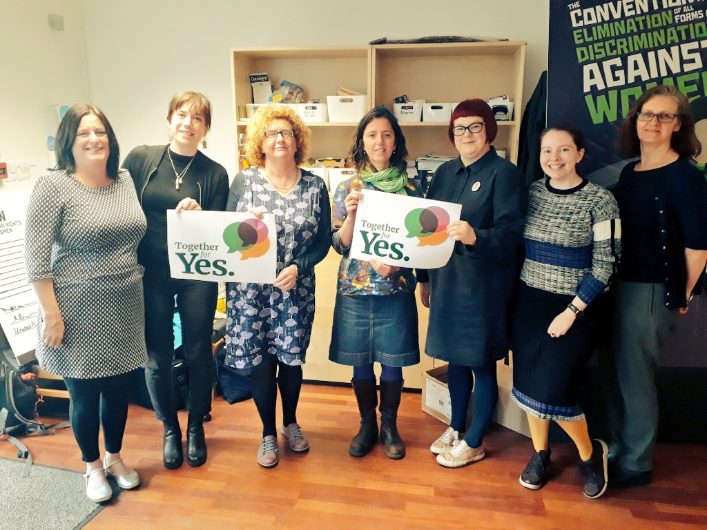 EngenderScot's tweet photo. Today marks one week until the #RepealThe8th referendum. We're sending love and solidarity to @freesafelegal @Together4yes and all those campaigning for women's reproductive rights in Ireland #Together4Yes #OurBodiesOurChoice #Scots4Choice https://t.co/xr5soipMTm