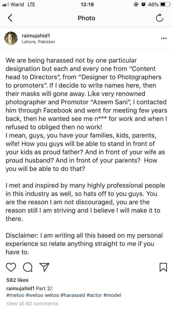 peelichappal's tweet photo. It’s happening! 
Mujahid Rasool, a male model steps forward and shares his story of harassment. #MorePowerToHim #MeToo https://t.co/F9SfupSHcO