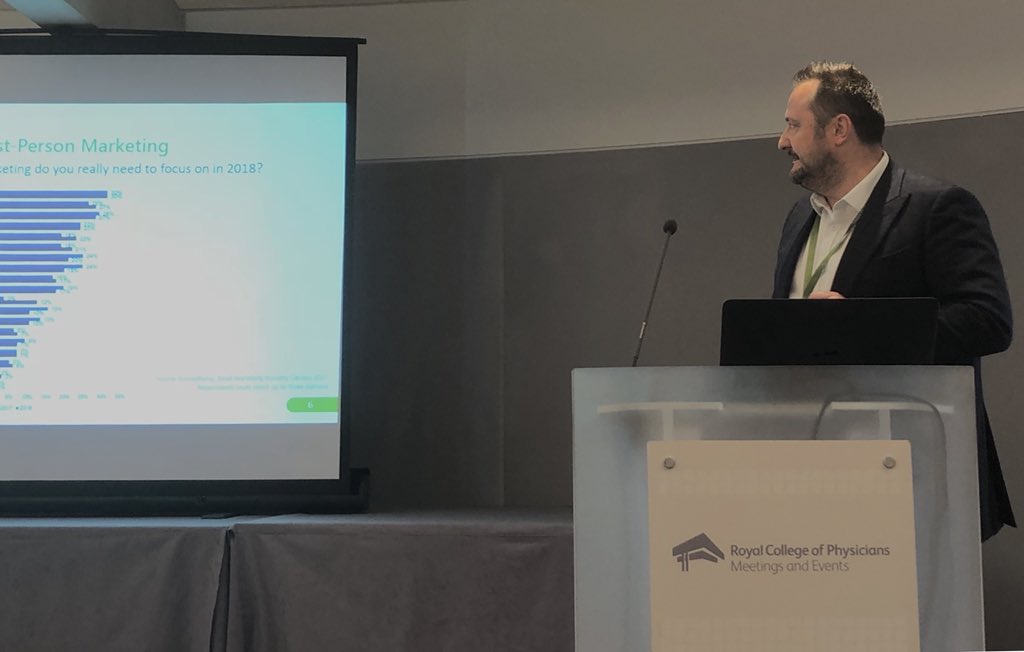 UplandAdestra's tweet photo. @HenrySmithTweet is giving our #Adestrabreakfast attendees exclusive insight from our upcoming 2018 Email Marketing Industry Census report 🙈 https://t.co/oMbEgpLG1k