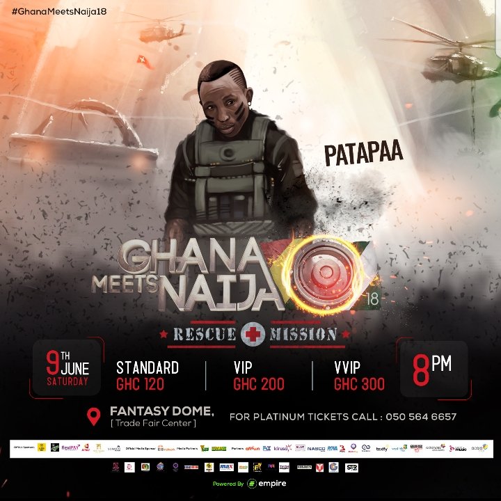 GhanaMeetNaija's tweet photo. Get your 🇬🇭#GhanaMeetsNaija18🇳🇬 tickets via @myflexiPAY now https://t.co/plHf6FYuvV