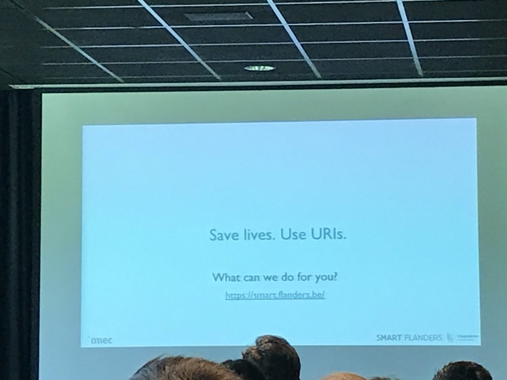 fongenae's tweet photo. .@pietercolpaert talking about opening up your data &amp; saving lives by using URIs #dataIsTheBasisOfResearch #OpenData #IDLabDay #teambuilding @IDLabResearch https://t.co/g3AIpIbKjD