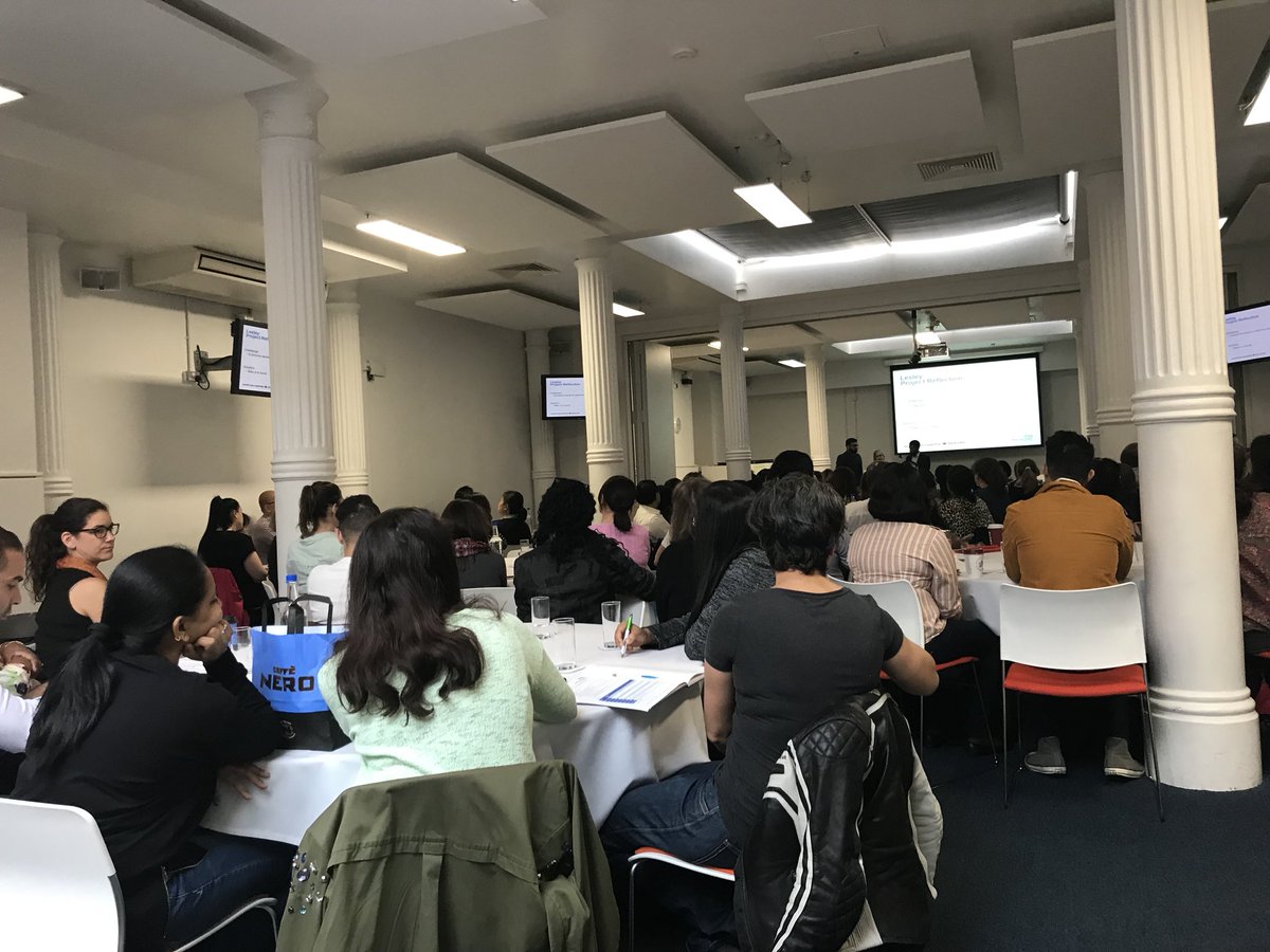 mountfordjames's tweet photo. It’s exciting to hear the fabulous  #Stepuptolead projects - more than great learning: projects making a difference already to patients and staff @RoyalFreeNHS from @RFLStepUpToLead participants. A big room is packed. @RFL_OD @rfl_qi @NAndersonNHS @TheIHI https://t.co/CG1ljVwfS1