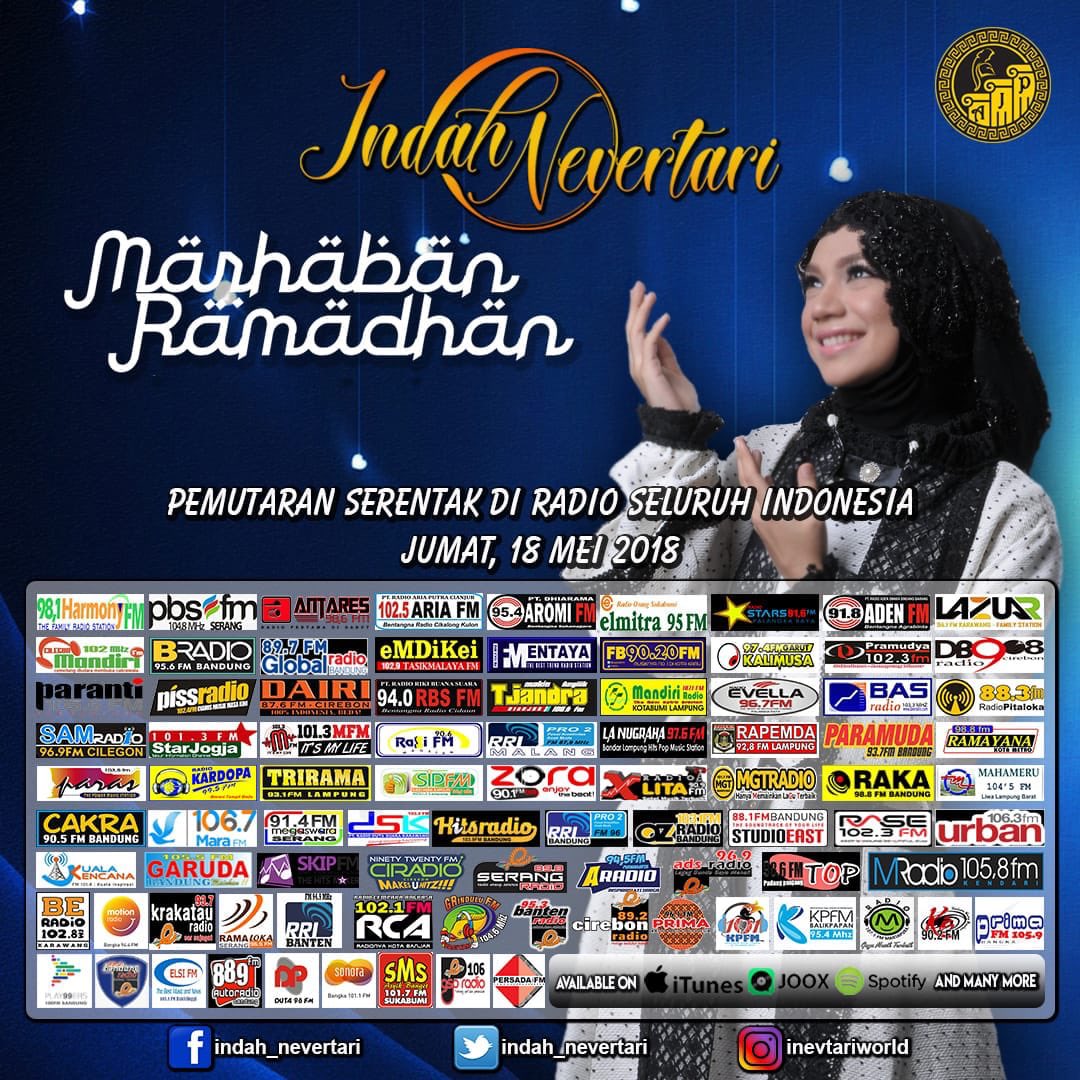 #marhabanRamadhan #indahnevertari 
BESOK! sdh bisa di request ke radio" kesyanganmu😇💕 selamat mendengarkan.