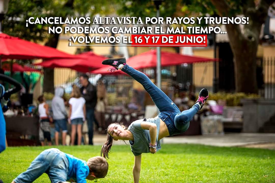 AltavistaMercad's tweet photo. Os recordamos que hemos cancelado está edición de #AltavistaMarket por la previsión de tormentas!
Nos vemos el 16 y 17 de junio! https://t.co/rF922chTFt