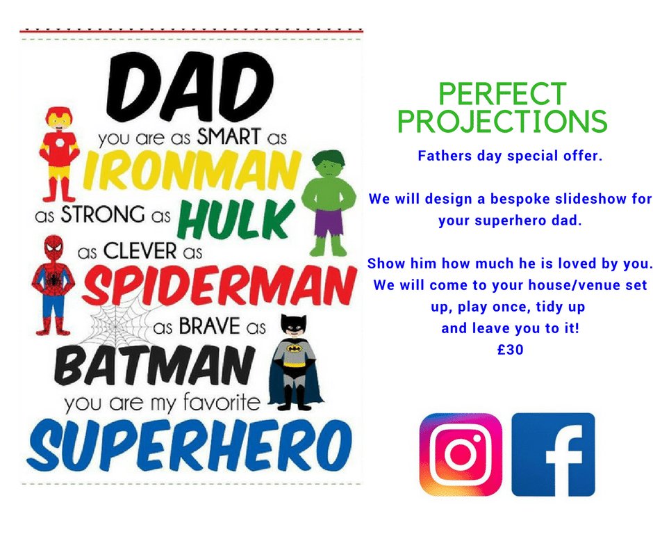 PerfectProject4's tweet photo. Father's Day is creeping us on us! Choose something different this year. A slideshow of your photos, remembering great times with dad! Special offer from £30! @somersethour @SouthWestHour @TorbayHour @Torbay_Hour @Exeter_Hour @exmouthhour @SouthHams_Hour #@Plymouth_Hour https://t.co/vgswGG8566
