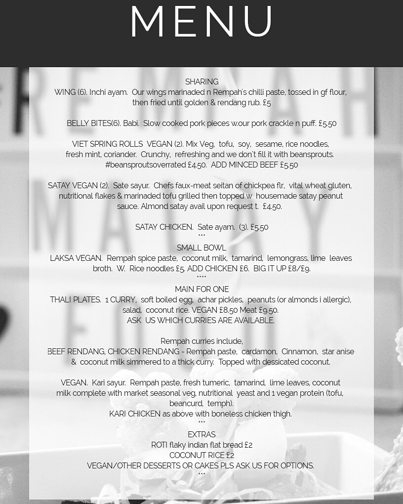 RempahL's tweet photo. #35kingsrdmenu #stleonards #rempah_ldn #rempahpopups #malaysianpopup https://t.co/hv75PJlJwb