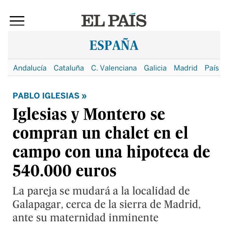 albertofdezxbcn's tweet photo. Es curioso el silencio de @AdaColau sobre el nuevo chalet de 660.000€ de sus amigos: Pablo Iglesias e Irene Montero. Colau tan locuaz siempre para opinar sobre cuestiones de vivienda, ahora se queda muda! ¿Qué opina de la hipoteca de 1.600€ que pagarán durante 30 años? https://t.co/fKhPx0UJx7