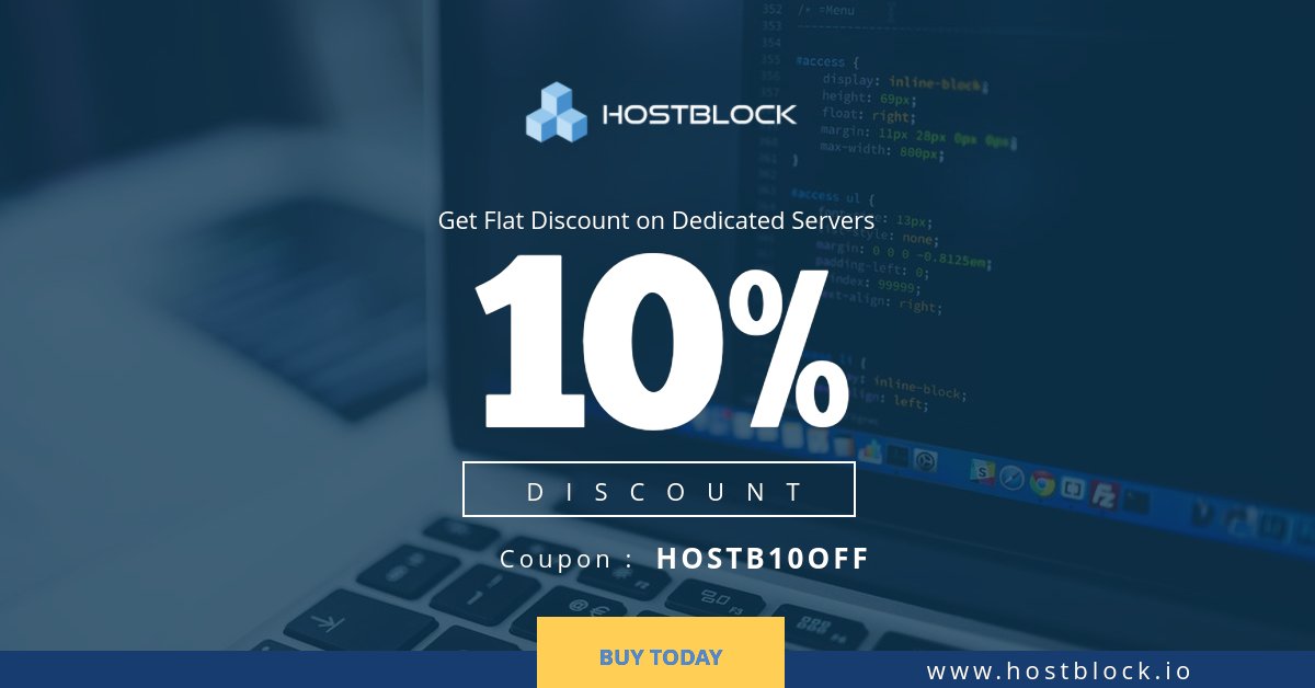 HostBlockio's tweet photo. Get 10% #Discount on #Dedicated #Server. So visit today https://t.co/6Xl2j0aAe0
#Coupon Code : HOSTB10OFF https://t.co/naRpjUYeTp