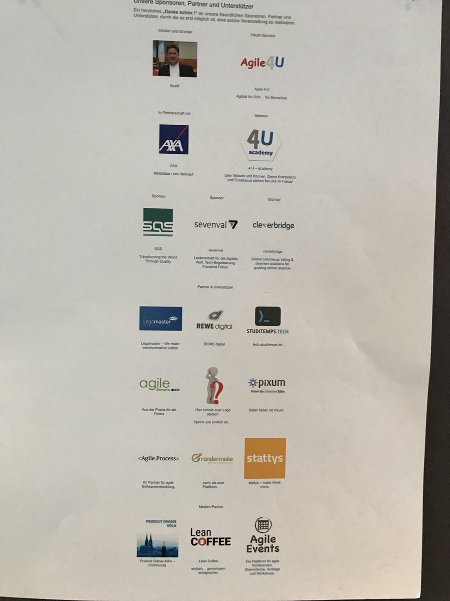 SOremek's tweet photo. Vor dem Start - Goody Bag, Catering und Sponsoren und Unterstützer
Product People - Spezial‑Konferenz für Product Owner in Köln bei @AXA statt  #ProductOwner #prodppl #ProductPeople #aglie @Agile4U_net @sevenval @cleverbridge @SQS_GROUP https://t.co/FQcIeJAMgS