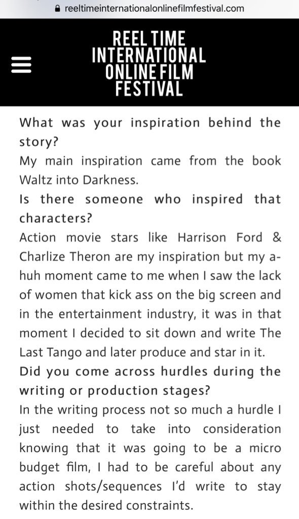 IamStefanja's tweet photo. Thanks for the feature @RTIonlineFilm https://t.co/OBQYNATDmb