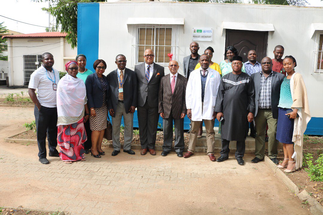 WHONigeria's tweet image. @WHO and @NCDCgov hand over #ELISA readers, test equipment, #microplate washers and a refurbished laboratory to Maitama General Hospital Abuja in a bid to strengthen #measles and #yellowfever surveillance